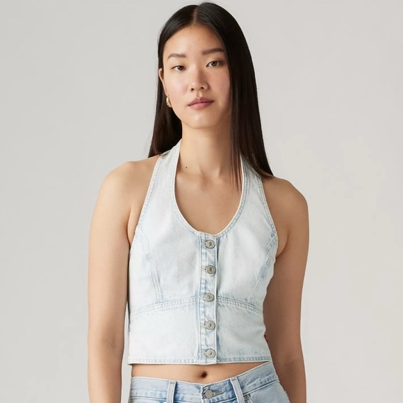 NWT Levi’s JANEESAH HALTER TOP - Picture 1 of 5